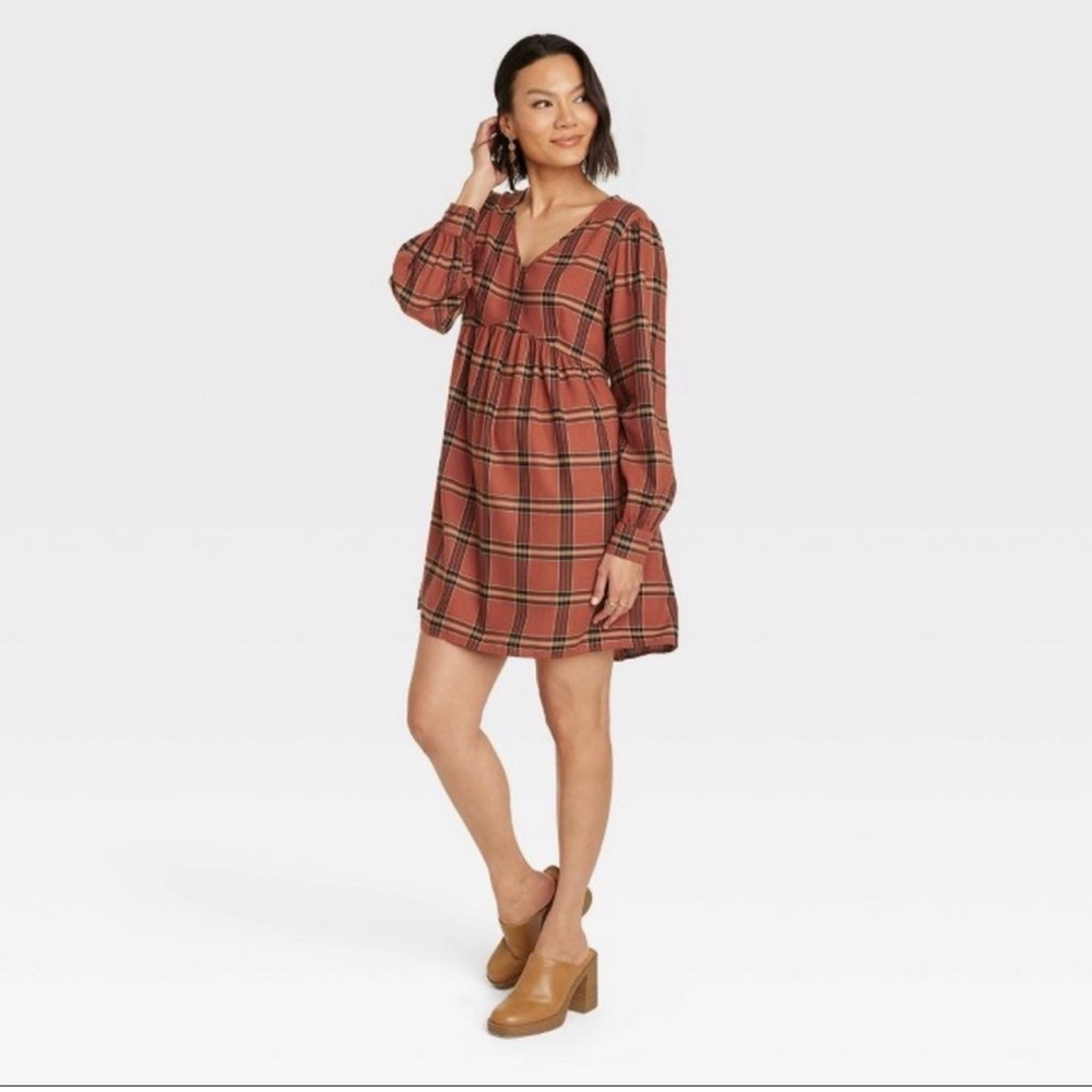 Knox Rose Bishop Sleeve A-Line Dress Size Medium